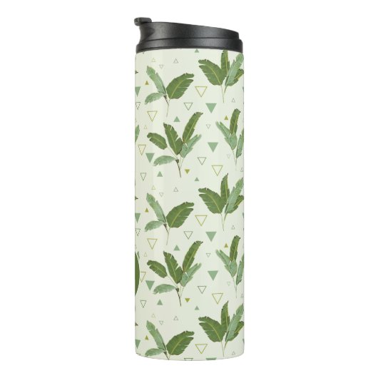 Banaanleder met driehoeken | Monogram Thermosbeker (Geroteerd rechts)