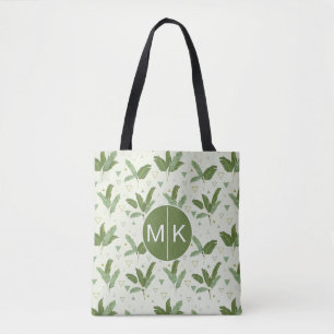 Banaanleder met driehoeken   Monogram Tote Bag