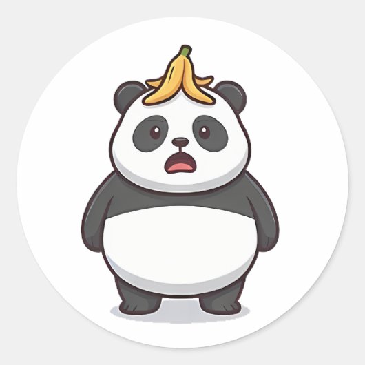 Banaanpanda Ronde Sticker (Voorkant)