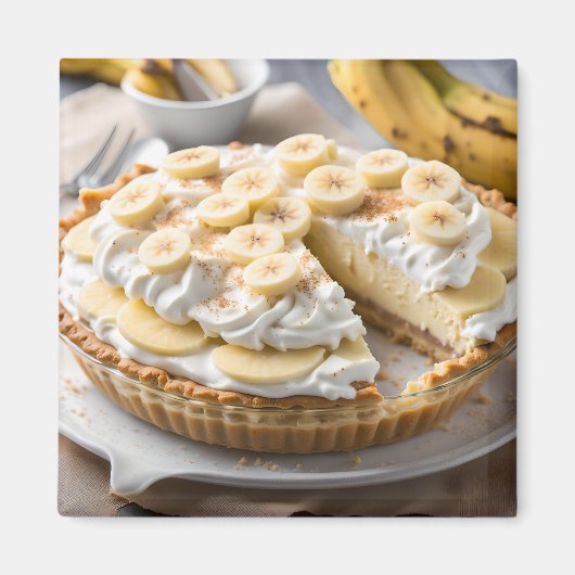 Banaanroomtaart Magneet (Voorkant)