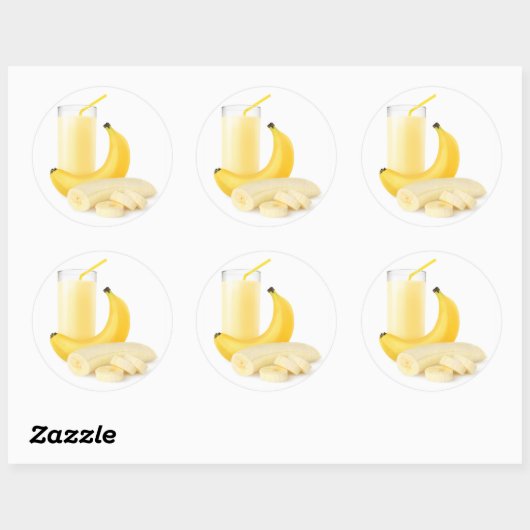 Banaanshake Ronde Sticker (Vel)