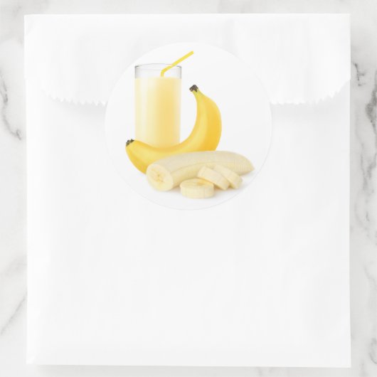 Banaanshake Ronde Sticker (Tas)