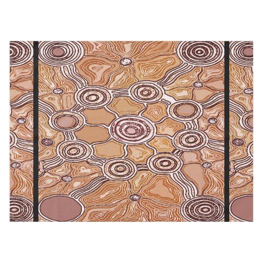 Banagan Goud Aboriginal Art Tafelkleed (Voorkant (Horizontaal))