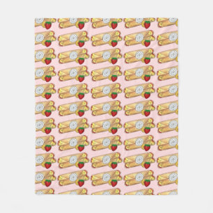 Banana Aardbeien Crêpes French Food Cuisine Crepe Fleece Deken