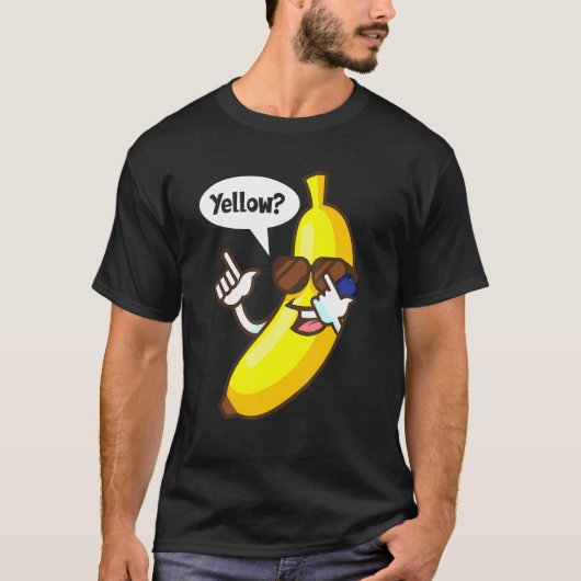 Banana Answering Phone Yellow Sunbribril T-shirt (Voorkant)