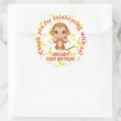 Banana Baby Monkey Bedankt Ronde Sticker (Tas)