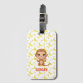 Banana Baby Monkey Happy Birthday Bagagelabel (Voorkant (verticaal))