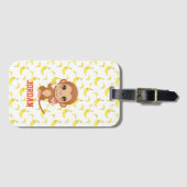 Banana Baby Monkey Happy Birthday Bagagelabel (Voorkant (horizontaal))