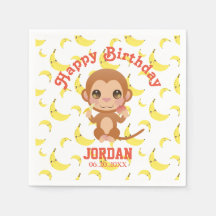 Banana Baby Monkey Happy Birthday