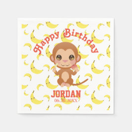 Banana Baby Monkey Happy Birthday Servet