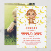 Banana Baby Monkey Verjaardag Kaart (Voorkant / Achterkant)