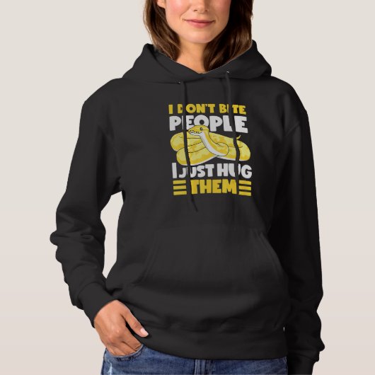 Banana Ball Python I Don't Bite People I Just Hug  Hoodie (Voorkant)