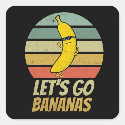 Banana Bananas Kinder Funny Vierkante Sticker (Voorkant)
