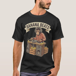 Banana Beats DJ Monkey Cartoon T-shirt