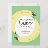 Banana Birthday Party Green Yellow Invitation Kaart (Voorkant)