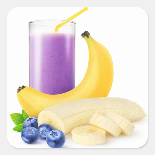 Banana blueberry glans vierkante sticker (Voorkant)