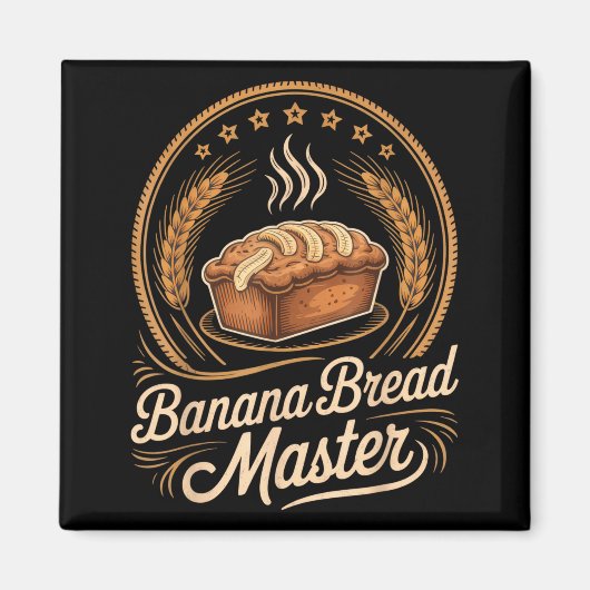 Banana Bread Master Baker Chef Humor Fall Baking L Magneet (Voorkant)