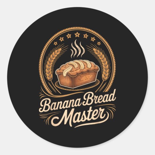Banana Bread Master Baker Chef Humor Fall Baking L Ronde Sticker (Voorkant)