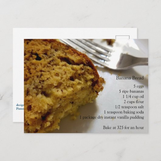 Banana Bread Recipe Briefkaart (Voorkant / Achterkant)