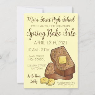 Banana Brooke Popup Workshop Bake Sale Kaart