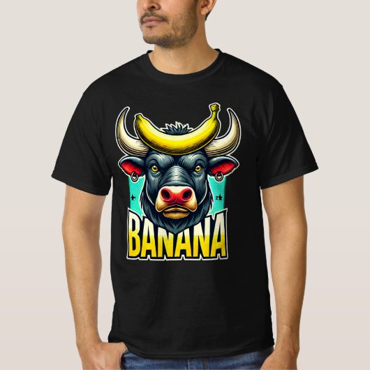 Banana Bull - absurdes Tierdesign für Witzbolde T-shirt (Voorkant)