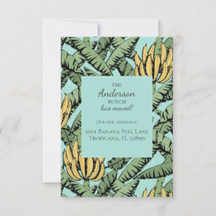 Banana Bunch Nieuw Adres Verhuisaankondiging Kaart Notitiekaartje