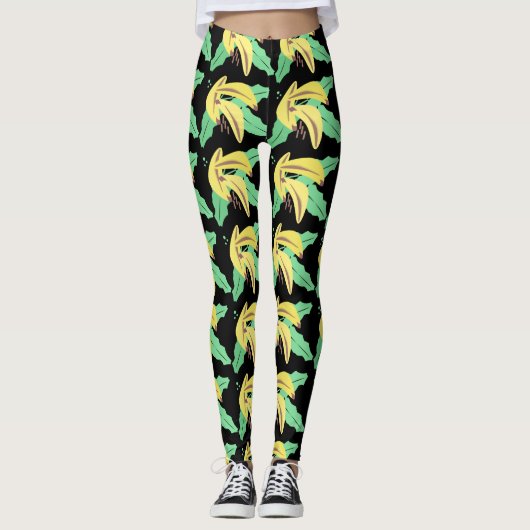 Banana Bunch Yellow Pattern Legging (Voorkant)
