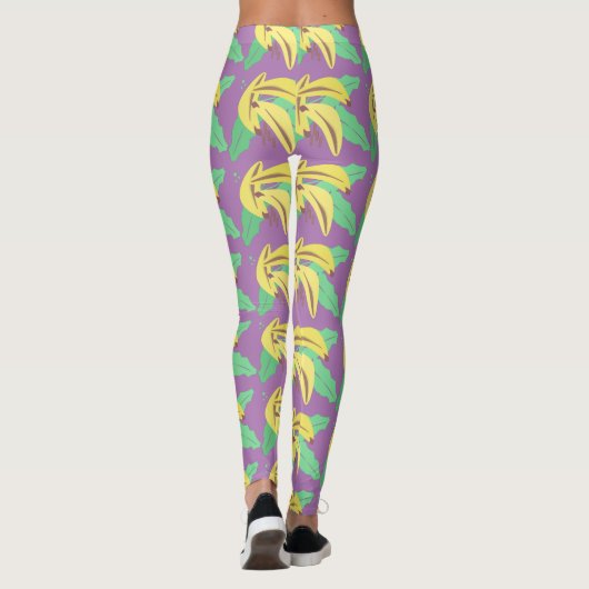 Banana Bunch Yellow Pattern Violet Legging (Achterkant)