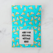 Banana Cartoon - Aangepersonaliseerde vogelkaart Kaart (Binnen)