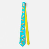 Banana Cartoon Cool Blue Stropdas (Voorkant)