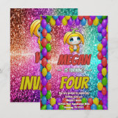 Banana cartoon verjaardagsuitnodiging voor kindere kaart (Voorkant / Achterkant)