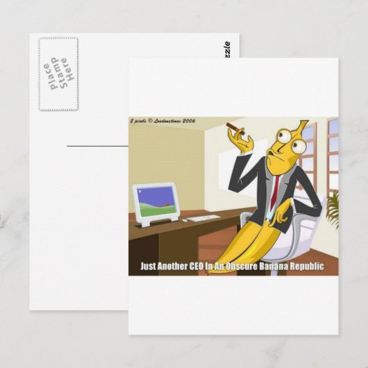Banana CEO Funny Offbeat Cartoon Collectible Gifts Briefkaart (Voorkant / Achterkant)