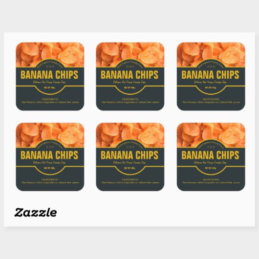 Banana Chips Verpakkingslabel Sticker (Vel)