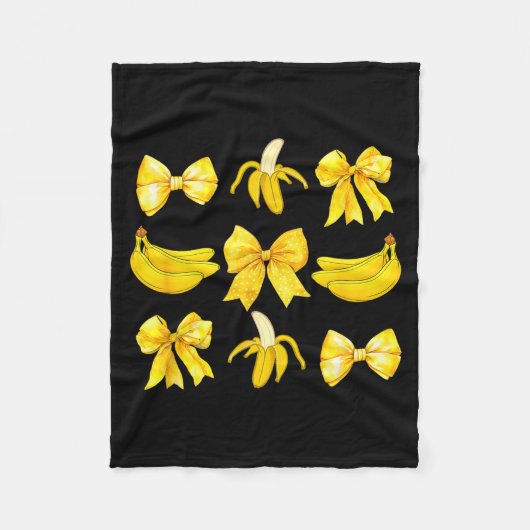 Banana Coquette Bow Yellow Bananas Festival Girls  Fleece Deken (Voorkant)