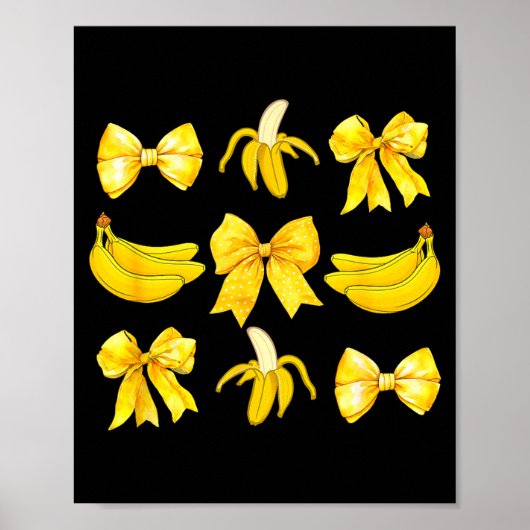 Banana Coquette Bow Yellow Bananas Festival Girls  Poster (Voorkant)