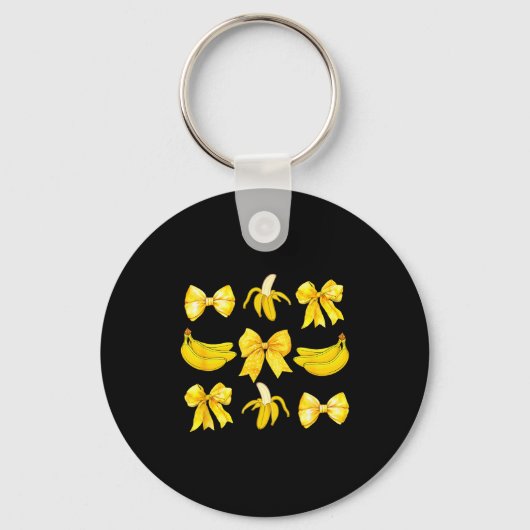 Banana Coquette Bow Yellow Bananas Festival Girls  Sleutelhanger (Voorkant)