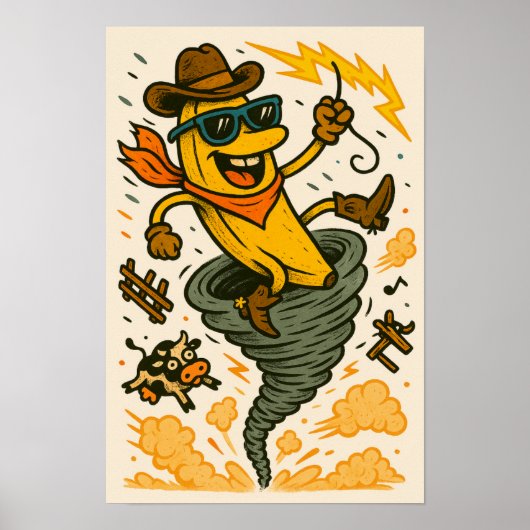 Banana Cowboy Tornado Poster (Voorkant)
