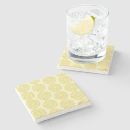 Banana Cream Boho Printed Stone Onderzetter