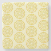 Banana Cream Boho Printed Stone Onderzetter (Voorkant)