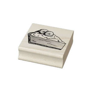 Banana Cream Pie Slice Dessert Baking Stamp Rubberstempel