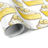 Banana Cream Pie Slice Dessert Baking Yellow Cadeaupapier (Rol Hoek)