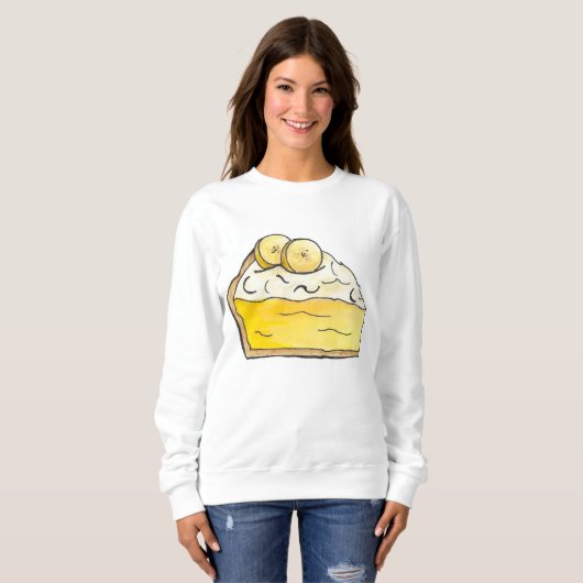 Banana Cream Pie Slice Foodie Sweatshirt (Voorkant volledig)