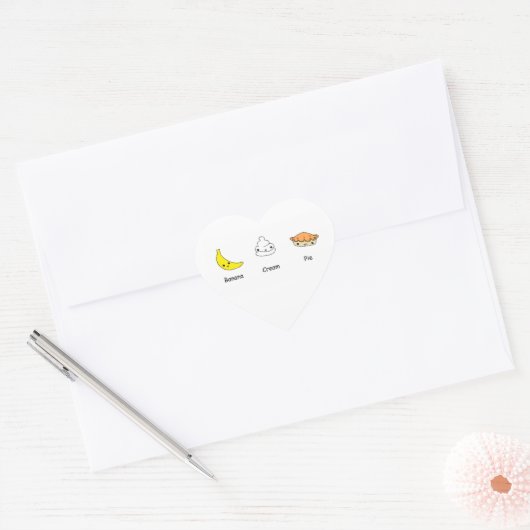 Banana Cream Taart Vrienden Hart Sticker (Envelop)