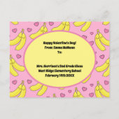 Banana Cute Kinder Classroom Valentijn Card Briefkaart (Achterkant)