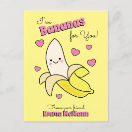 Banana Cute Kinder Classroom Valentijn Card Briefkaart