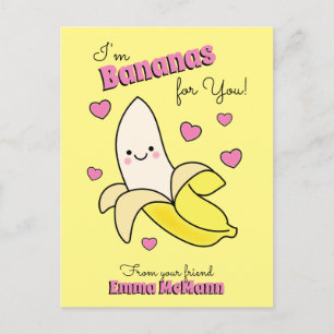 Banana Cute Kinder Classroom Valentijn Card Briefkaart