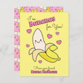 Banana Cute Kinder Classroom Valentijn Card Briefkaart (Voorkant / Achterkant)