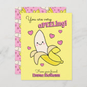 Banana Cute Kinder Classroom Valentijn Card Briefkaart (Voorkant / Achterkant)