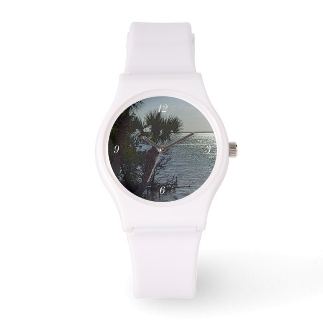 Banana De Palm Trees Painterly Horloge (Voorkant)