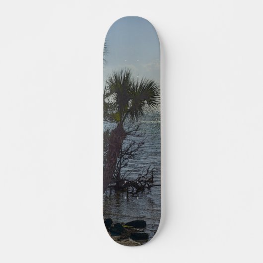 Banana De Palm Trees Painterly Persoonlijk Skateboard (Voorkant)
